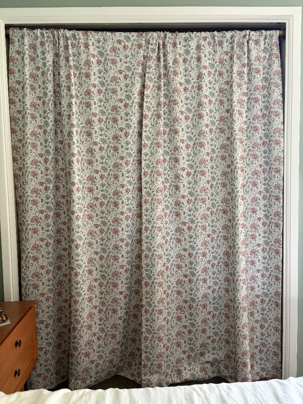Like New Custom Linen Blend Floral Curtains